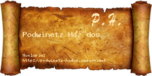 Podwinetz Hódos névjegykártya